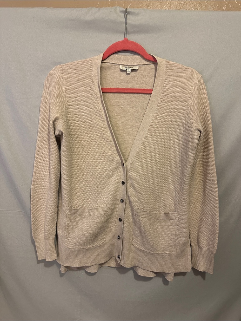Madewell Beige/Taupe V-Neck Button Cardigan